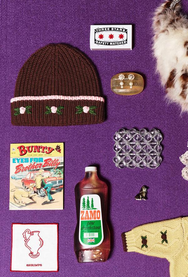 Shrimps Birdie Beanie - Chocolate Brown/Pale Pink