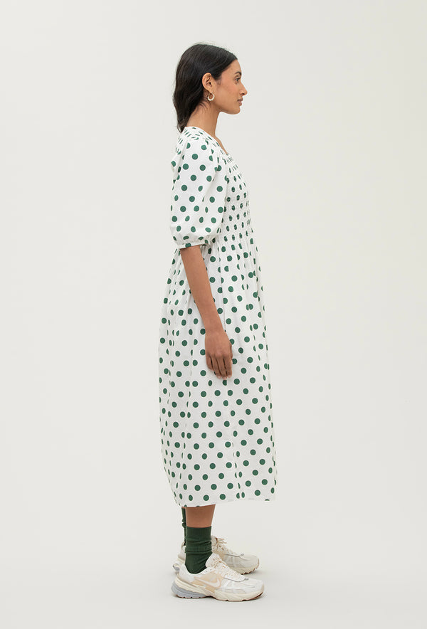 Shrimps Daria Dress - Green Spot/Cream