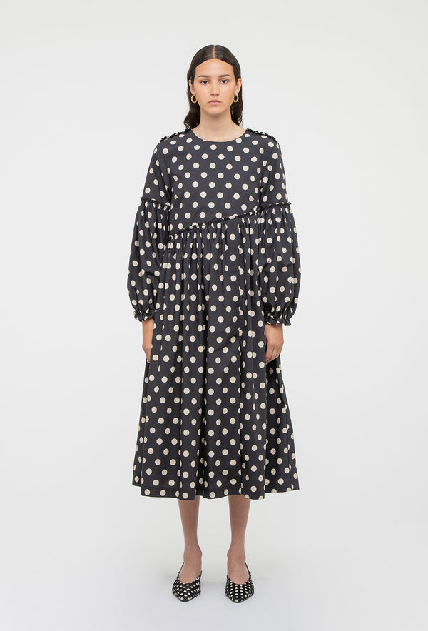 Shrimps Fenella Dress - Black/Ecru Spot