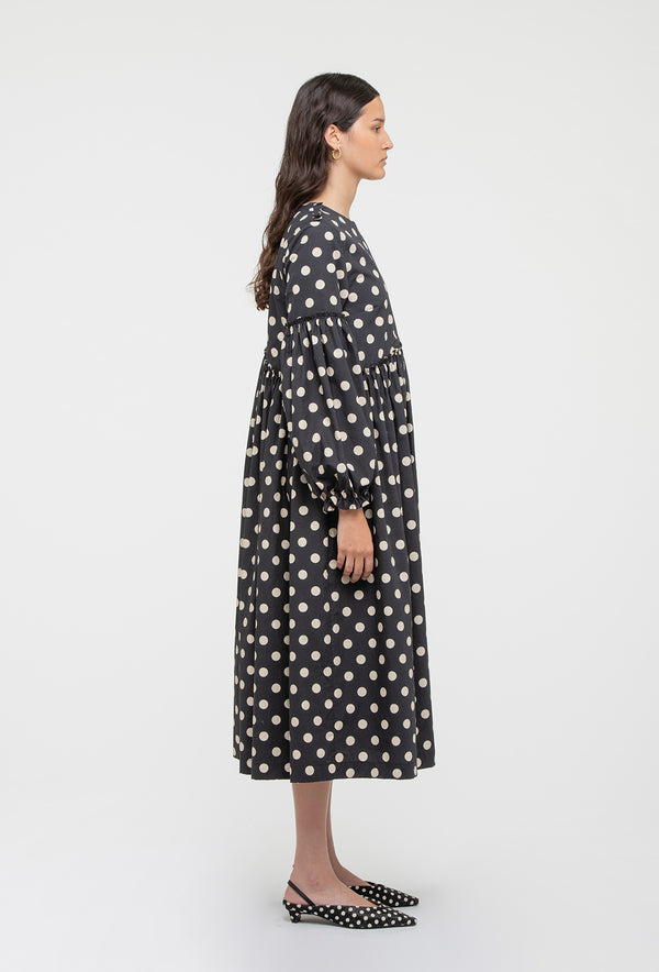 Shrimps Fenella Dress - Black/Ecru Spot