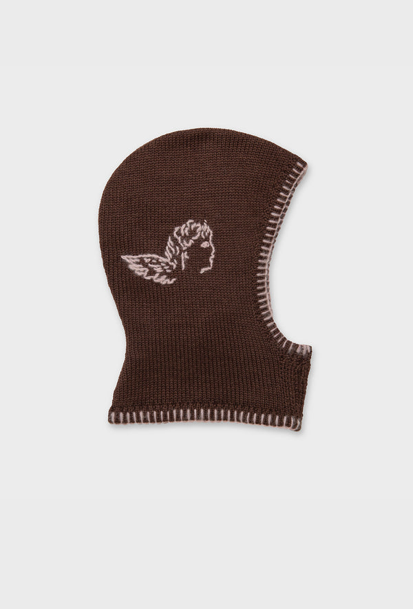 Shrimps Ford Balaclava - Chocolate Brown/Pale Pink