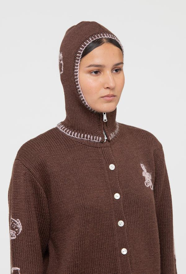 Shrimps Ford Balaclava - Chocolate Brown/Pale Pink
