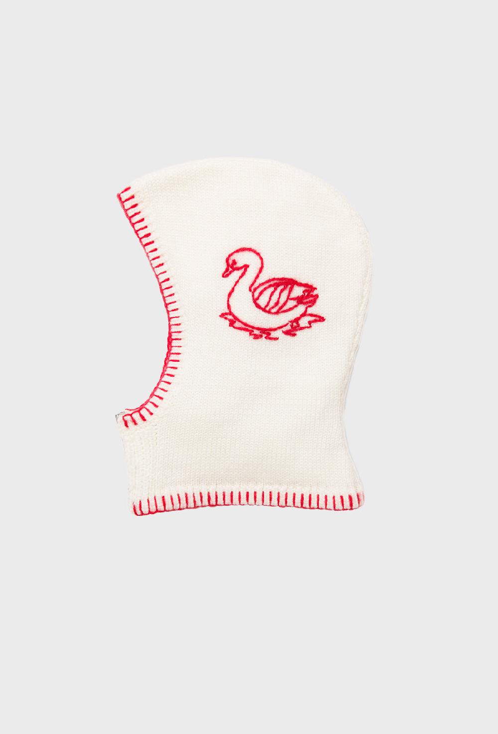 shrimps Ford Balaclava - Cream/Rose Red