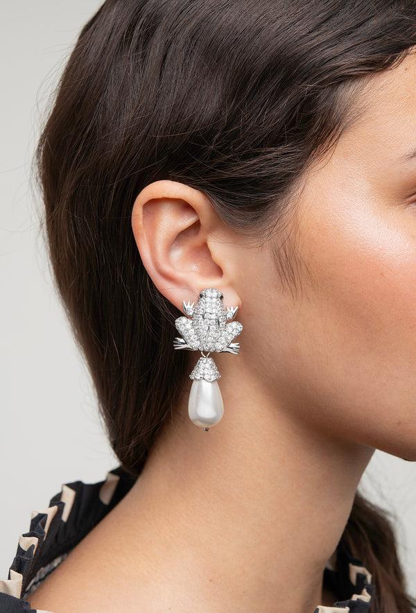 Shrimps Froggy Earrings - Silver