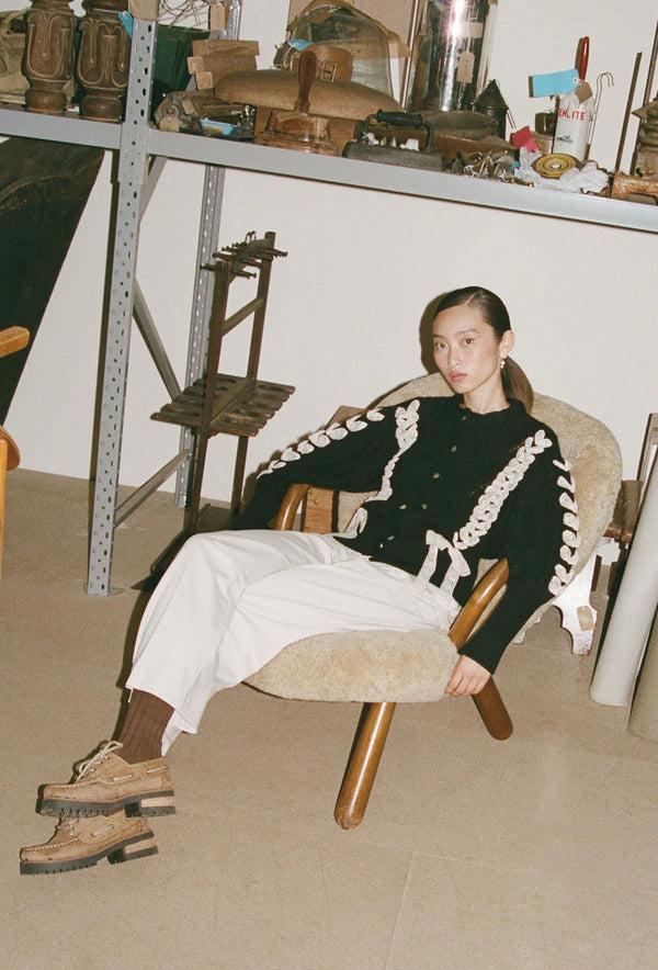 Shrimps Jesse Cardigan - Black/Cream