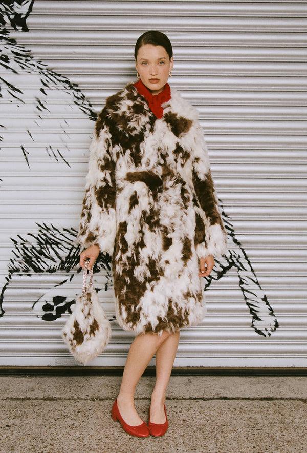 Shrimps Lincoln Coat - Faux Cowhide