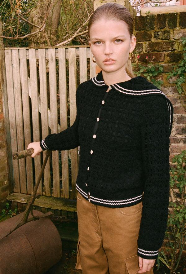 Shrimps Magic Cardigan - Black/Cream