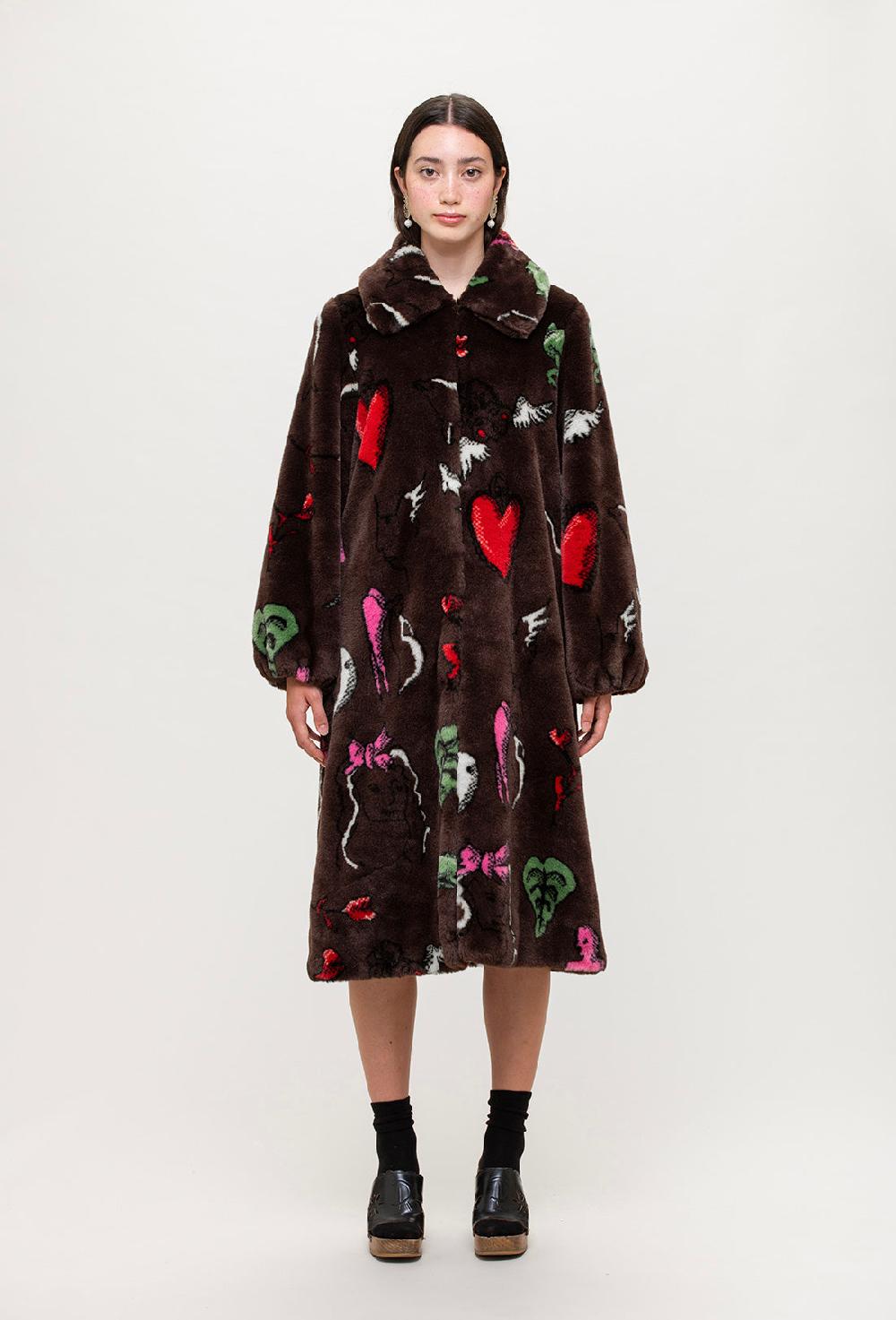 shrimps Memphis Coat - Coffee/Romance