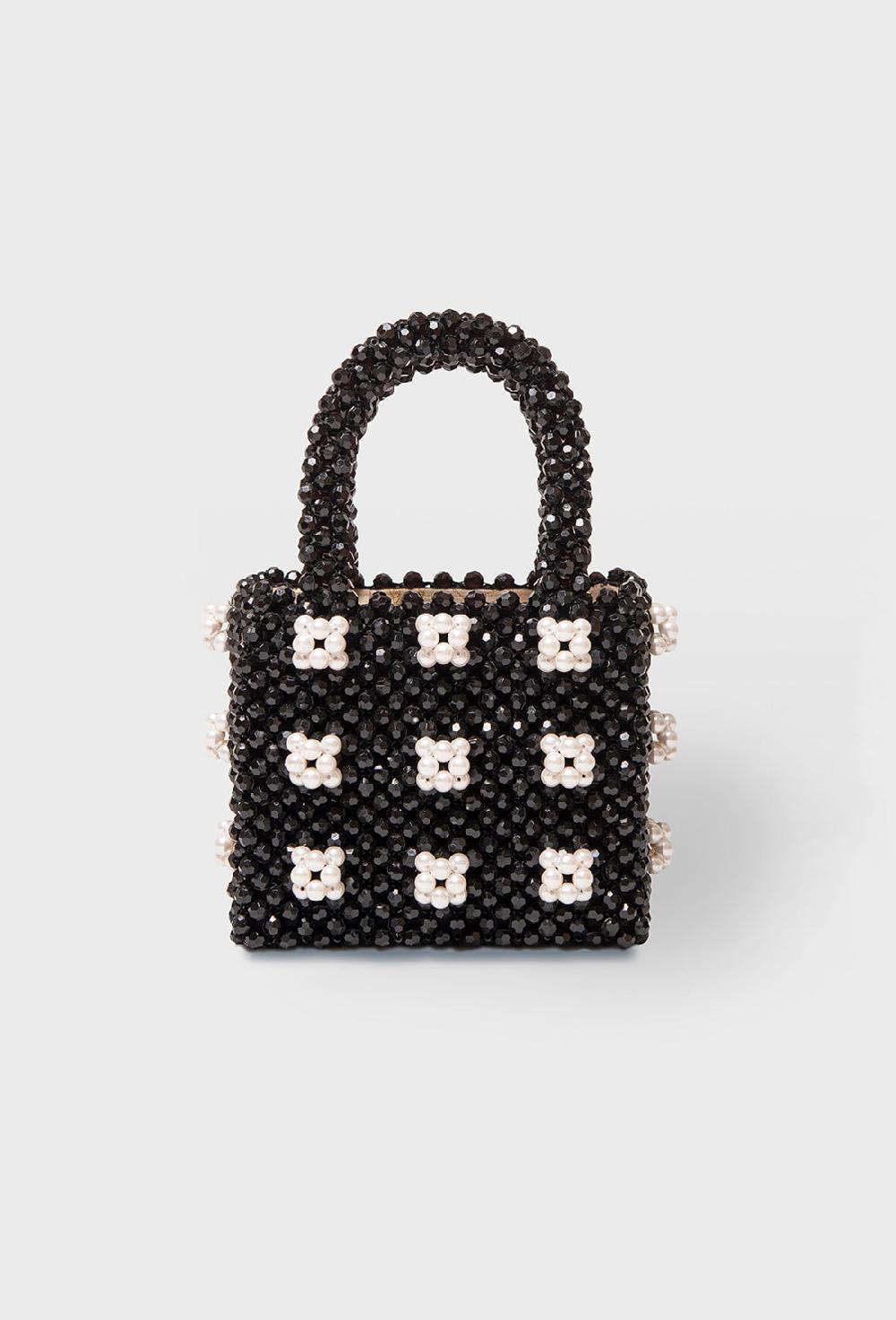shrimps Mini Antonia Bag - Black/Cream - Final sale