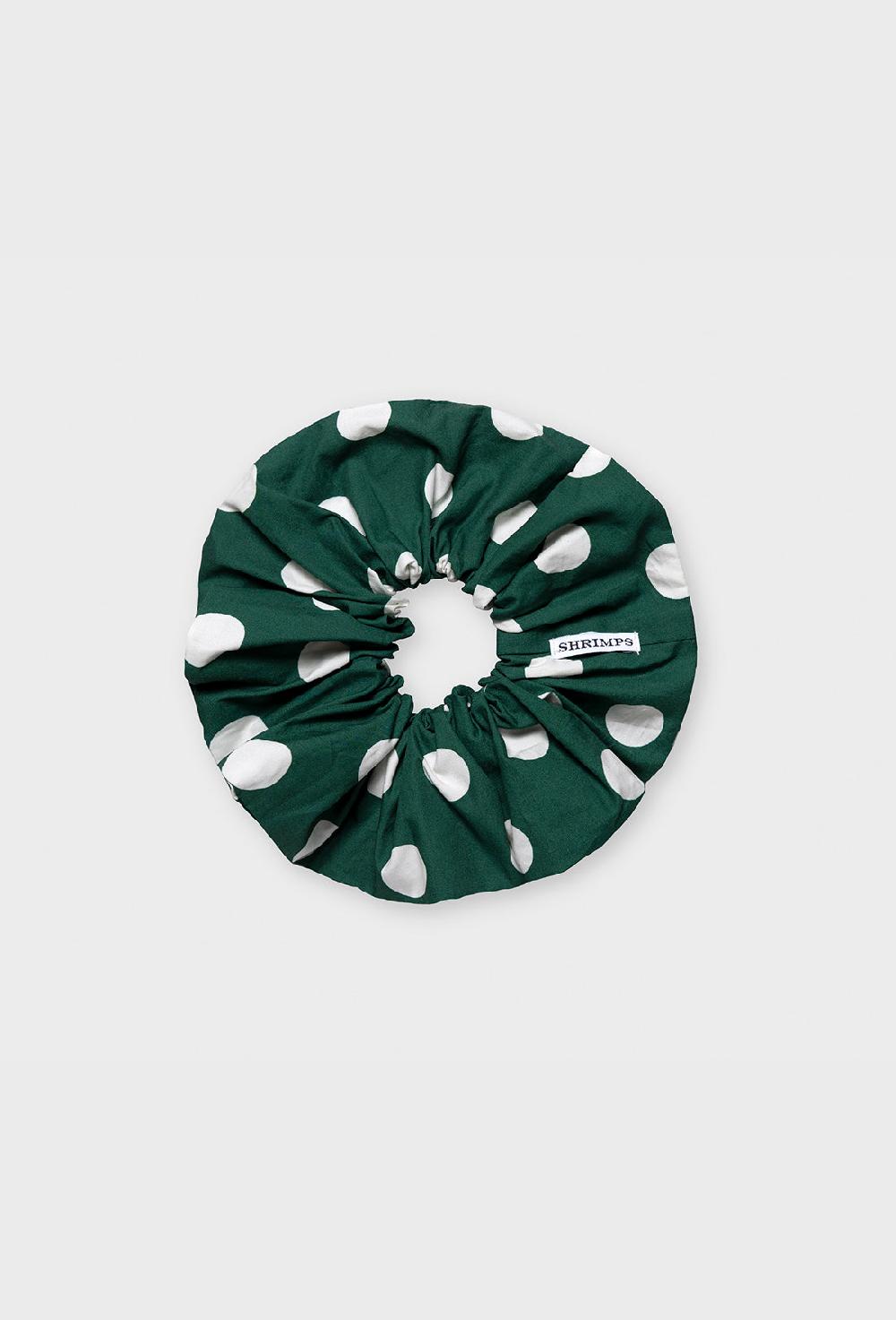shrimps Prue Scrunchie - Cream Spot/Green