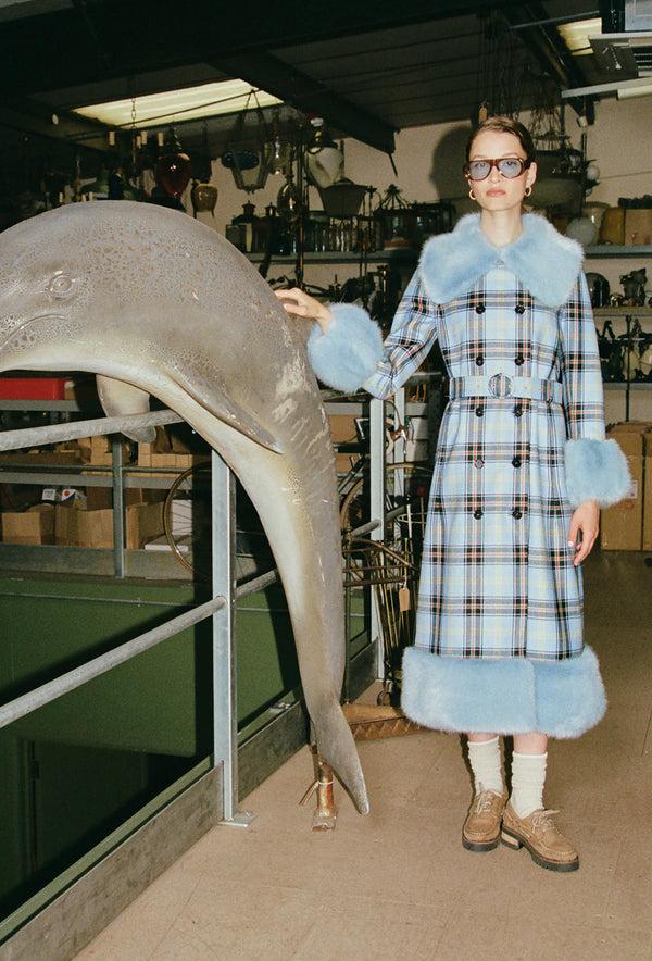 Shrimps River Coat - Blue Tartan