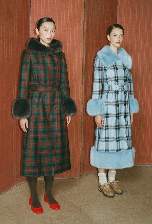 Shrimps River Coat - Blue Tartan