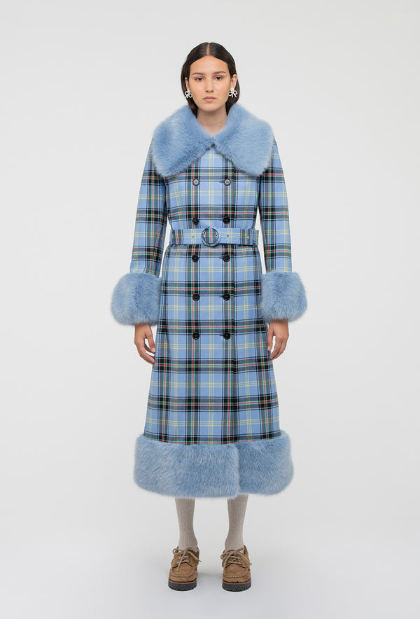 Shrimps River Coat - Blue Tartan