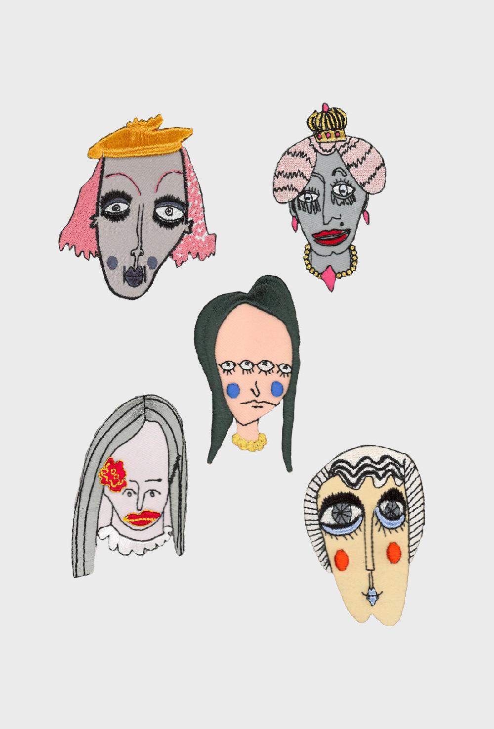 shrimps Set of 5 Archive Mystery Badges - Faces 2
