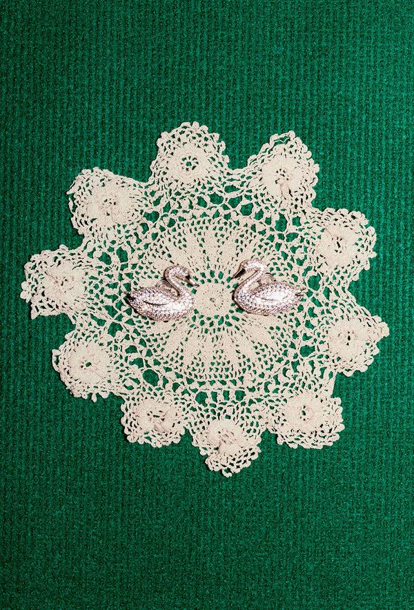 Shrimps Swan Earrings - Silver