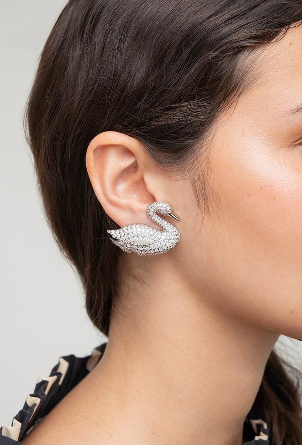 Shrimps Swan Earrings - Silver