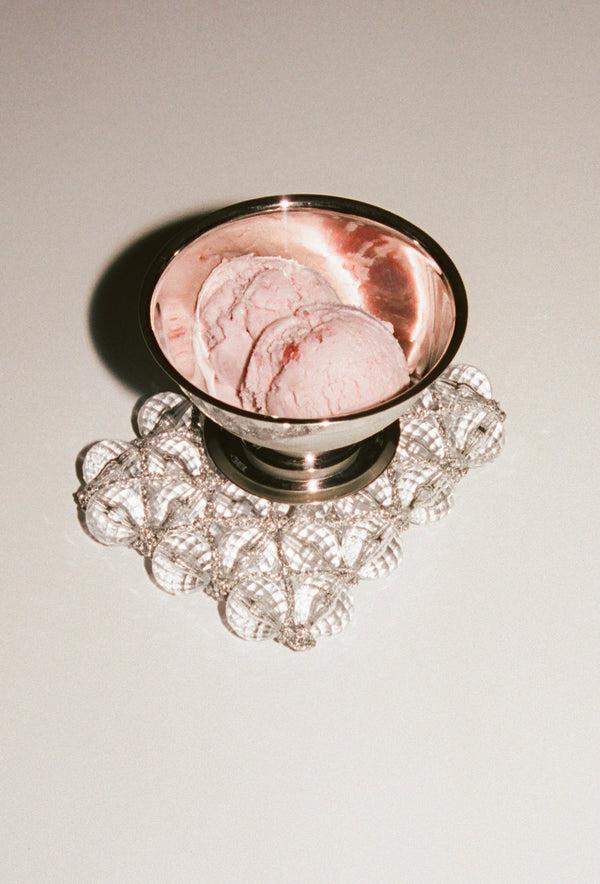 Shrimps Tilda Beaded Coaster - Clear/Silver