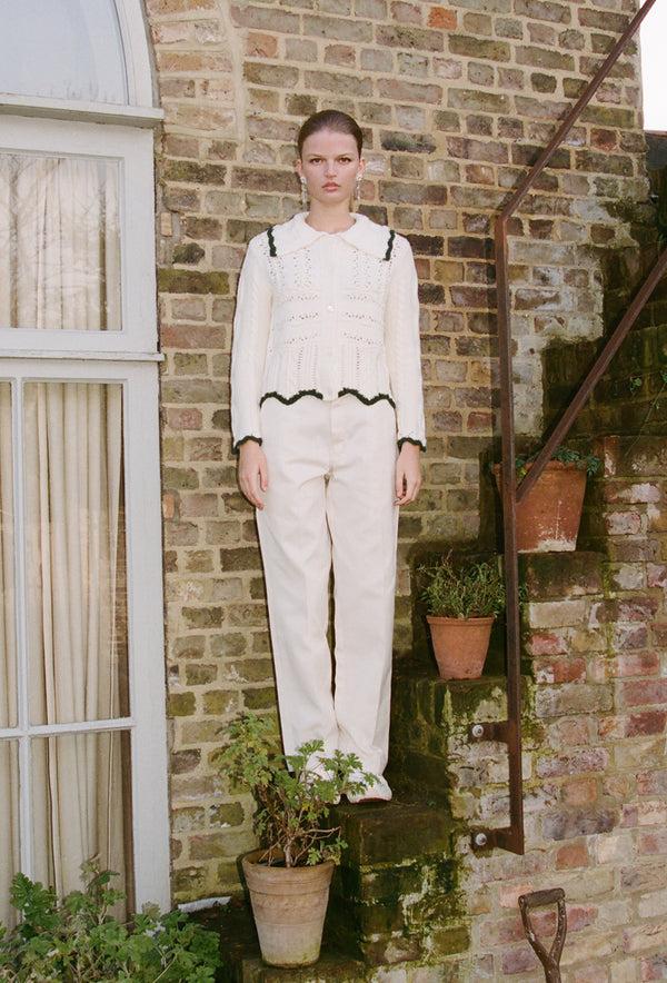 Shrimps Trixie Cardigan - Cream/Green