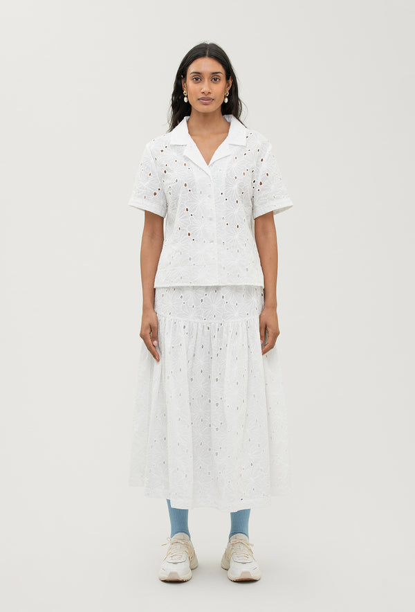 Shrimps Vesper Skirt - Off White