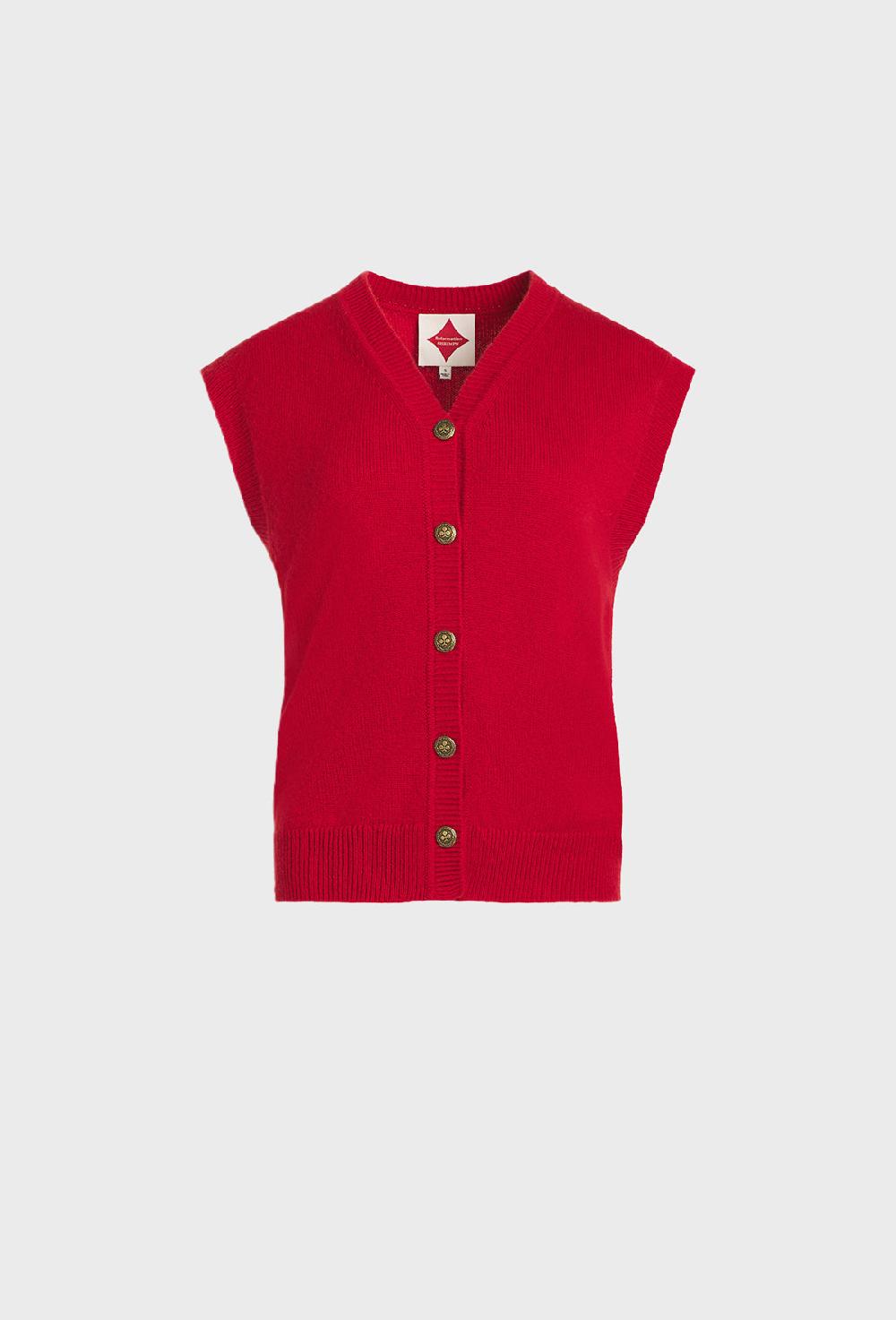 shrimps Shrimps x Reformation Clover Cashmere Vest - Sundried Tomato