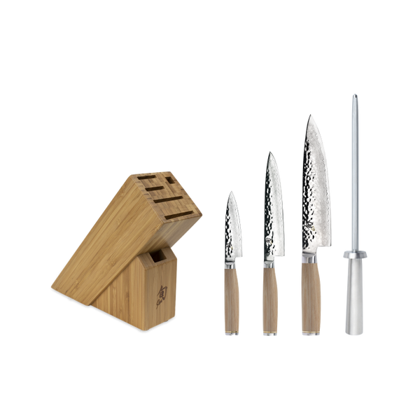 Shun Premier Blonde 5-Piece Starter Block Set With Slimline Block