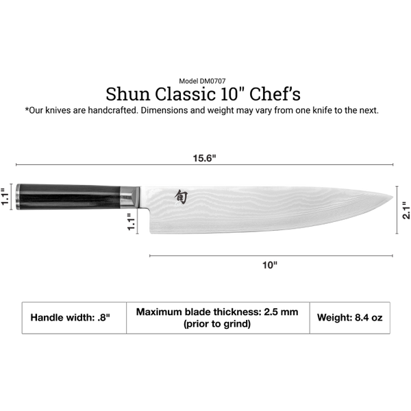 Shun Classic 10" Chef's Knife