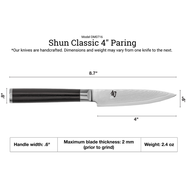 Shun Classic 4" Paring Knife