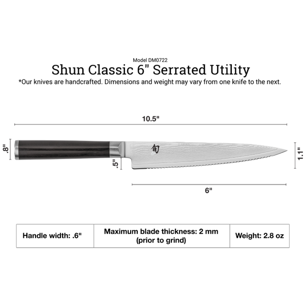 Shun Classic 6" Serrated Utility Knife