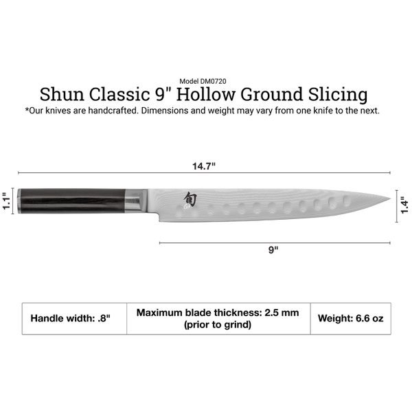 Shun Classic 9" Hollow Ground Slicing Knife