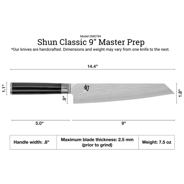 Shun Classic 9" Master Prep Knife