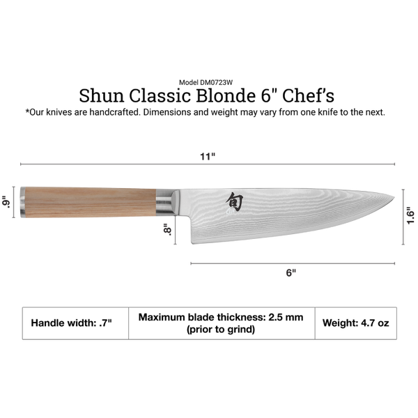 Shun Classic Blonde 6" Chef's Knife