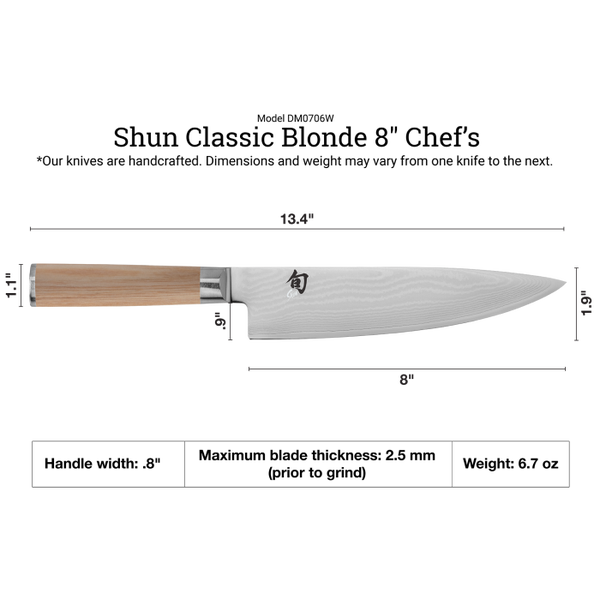 Shun Classic Blonde 8" Chef's Knife