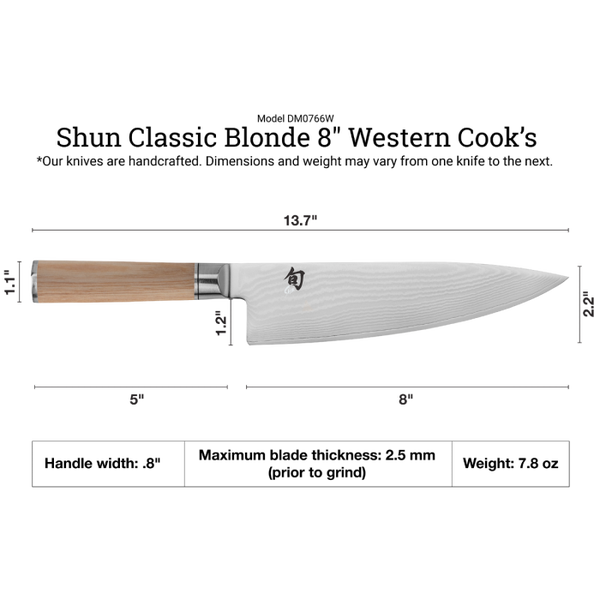 Shun Classic Blonde 8" Western Cook's Knife