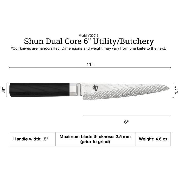 shun Dual Core 6" Utility/Butchery