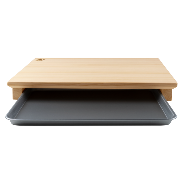 Shun Hinoki Cutting Board With Metal Tray