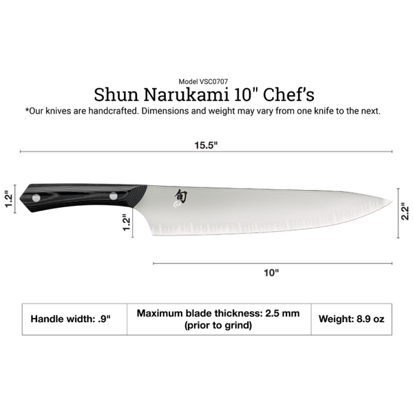 Shun Narukami 10" Chef's Knife