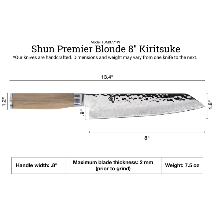 shun Premier Blonde 8" Kiritsuke