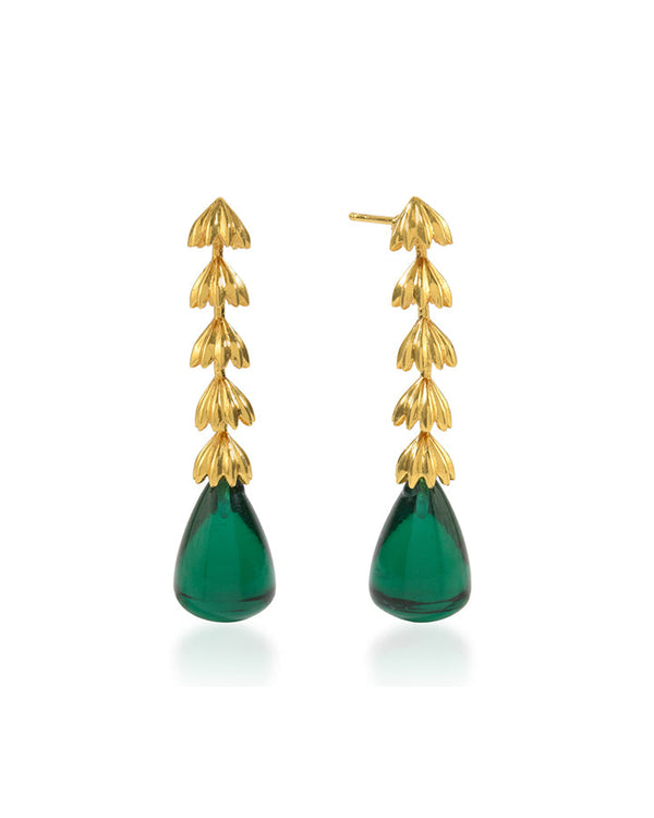 Shyla Chandelier Earrings Emerald