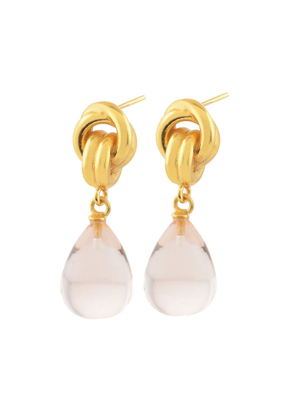 Shyla Chunky Knot Earrings Baroque Pearl