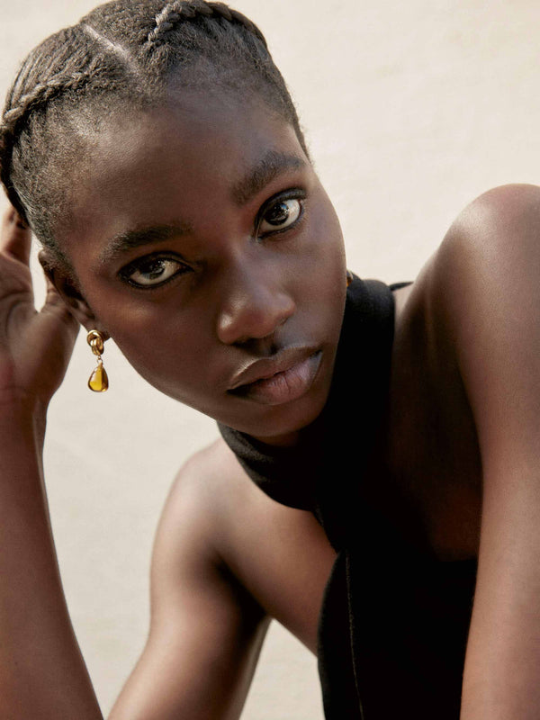 Shyla Chunky Knot Earrings Champagne