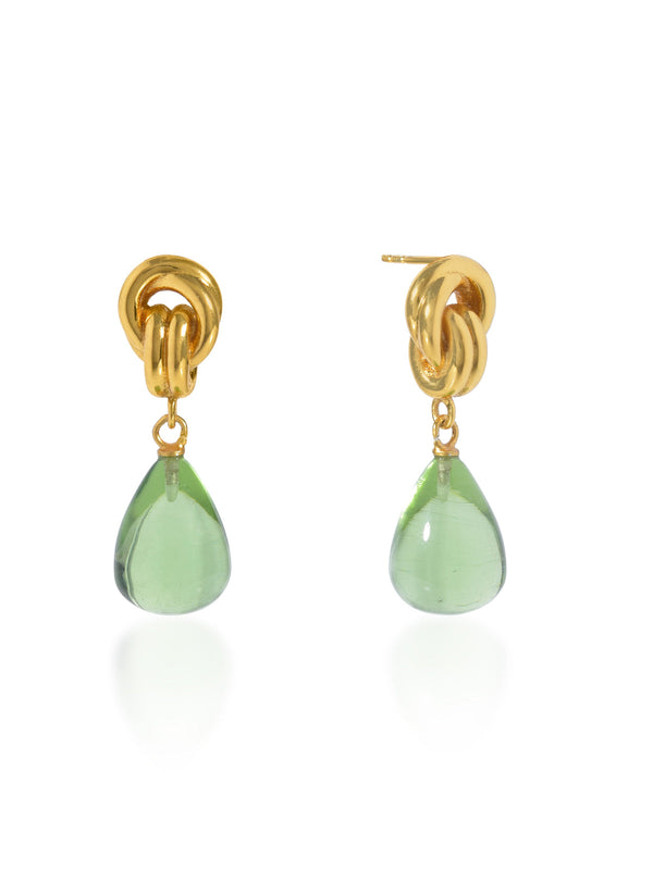 Shyla Chunky Knot Earrings Soft Green