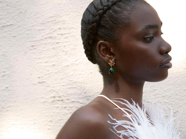 Shyla Nuria Earrings Emerald