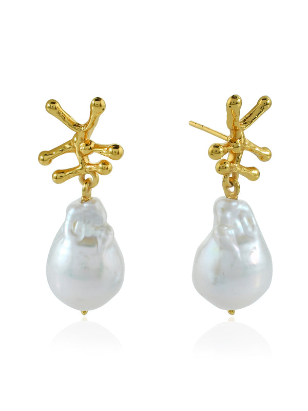 Shyla Nuria Earrings Silver Pearl