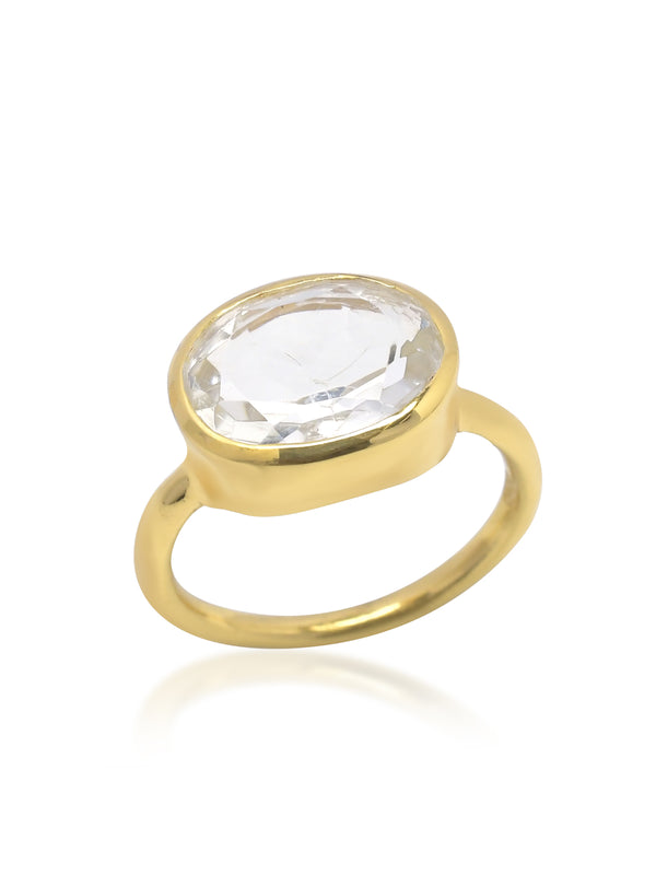 Shyla Oval Chunky Ring Clear