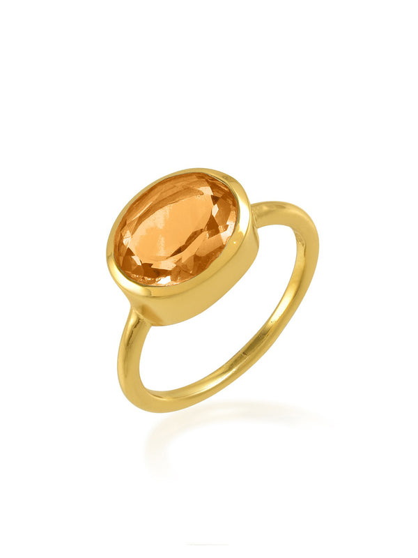 Shyla Oval Chunky Ring Lemon