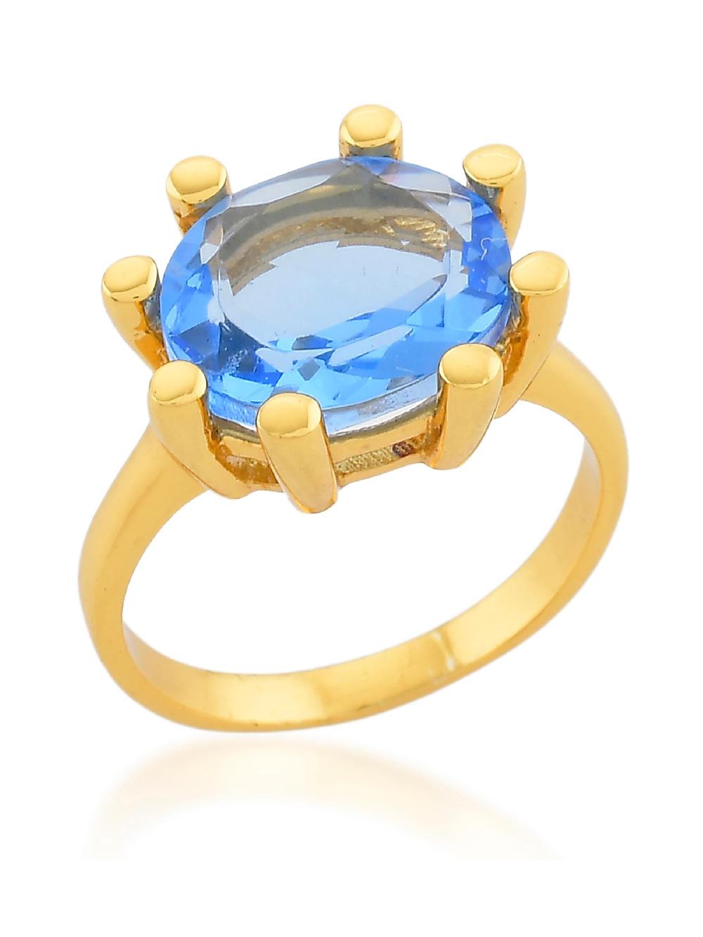 shyla Oval Claw Ring Dark Blue