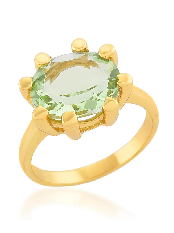 Shyla Oval Claw Ring Soft Green