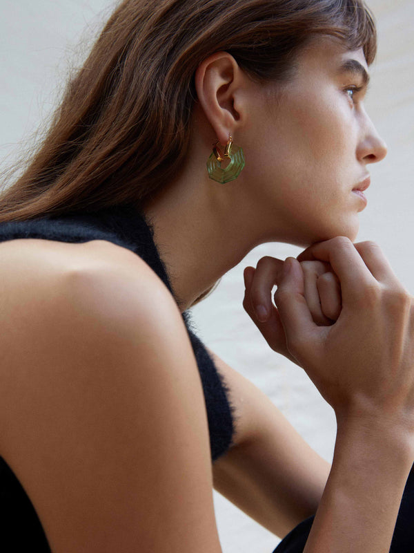 Shyla Sphinx Earrings Soft Green