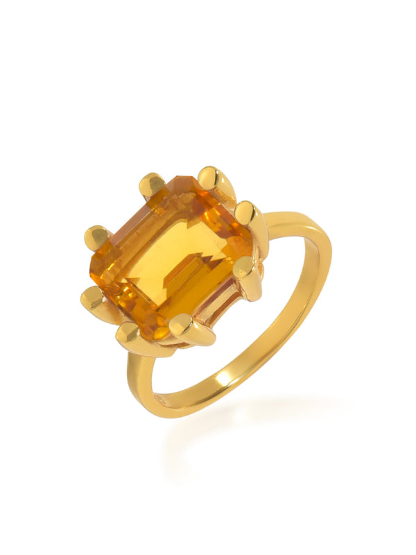 Shyla Square Claw Ring Champagne