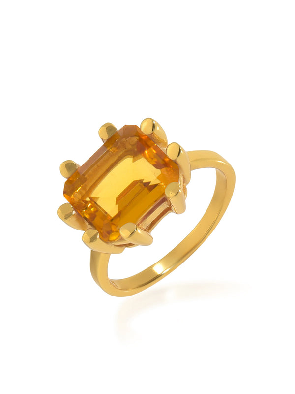 Shyla Square Claw Ring Citrine